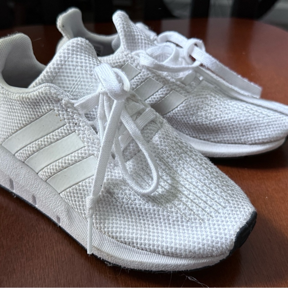 Adidas White Sneakers with Breathable Knit Mesh